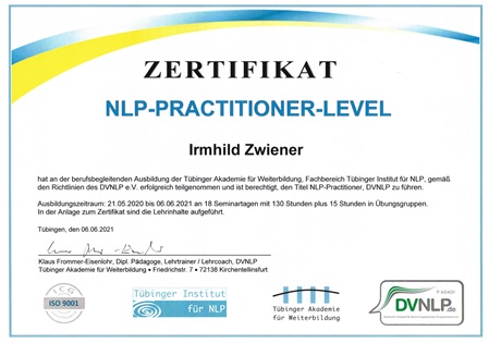 Zertifikat NLP Practioner