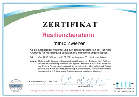Zertifikat Resilienzberaterin